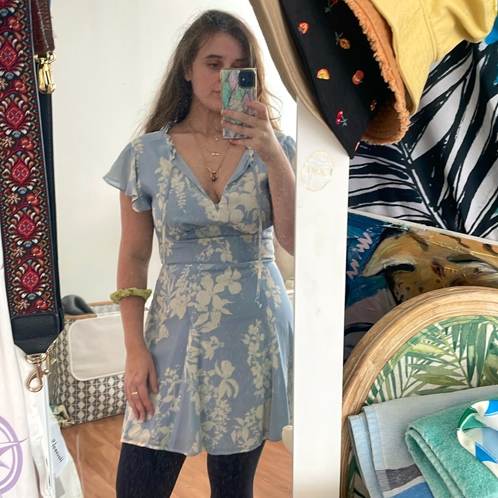 Reformation Blue and white dress